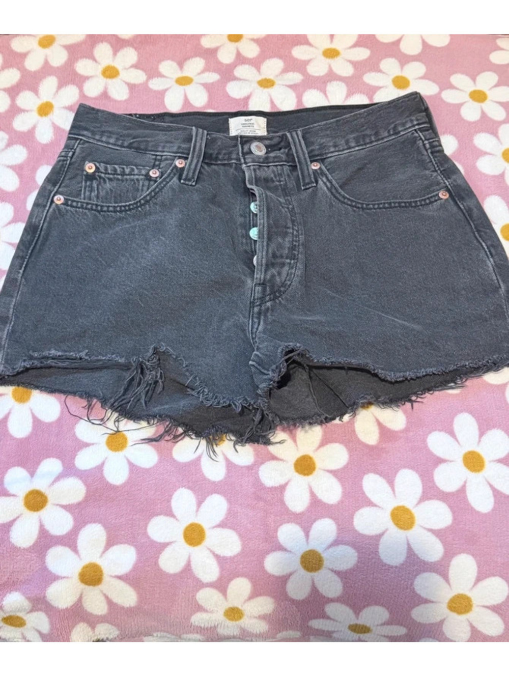 Levi’s 501 Men’s Cutoff Denim Shorts W31 Button Fly Raw Hem SS4
